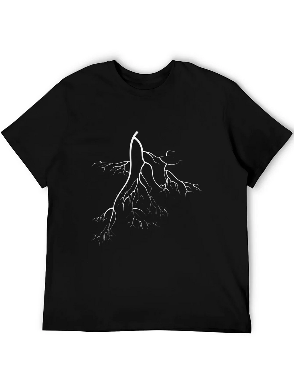 Black T-Shirt with White Lightning Bolt Graphic