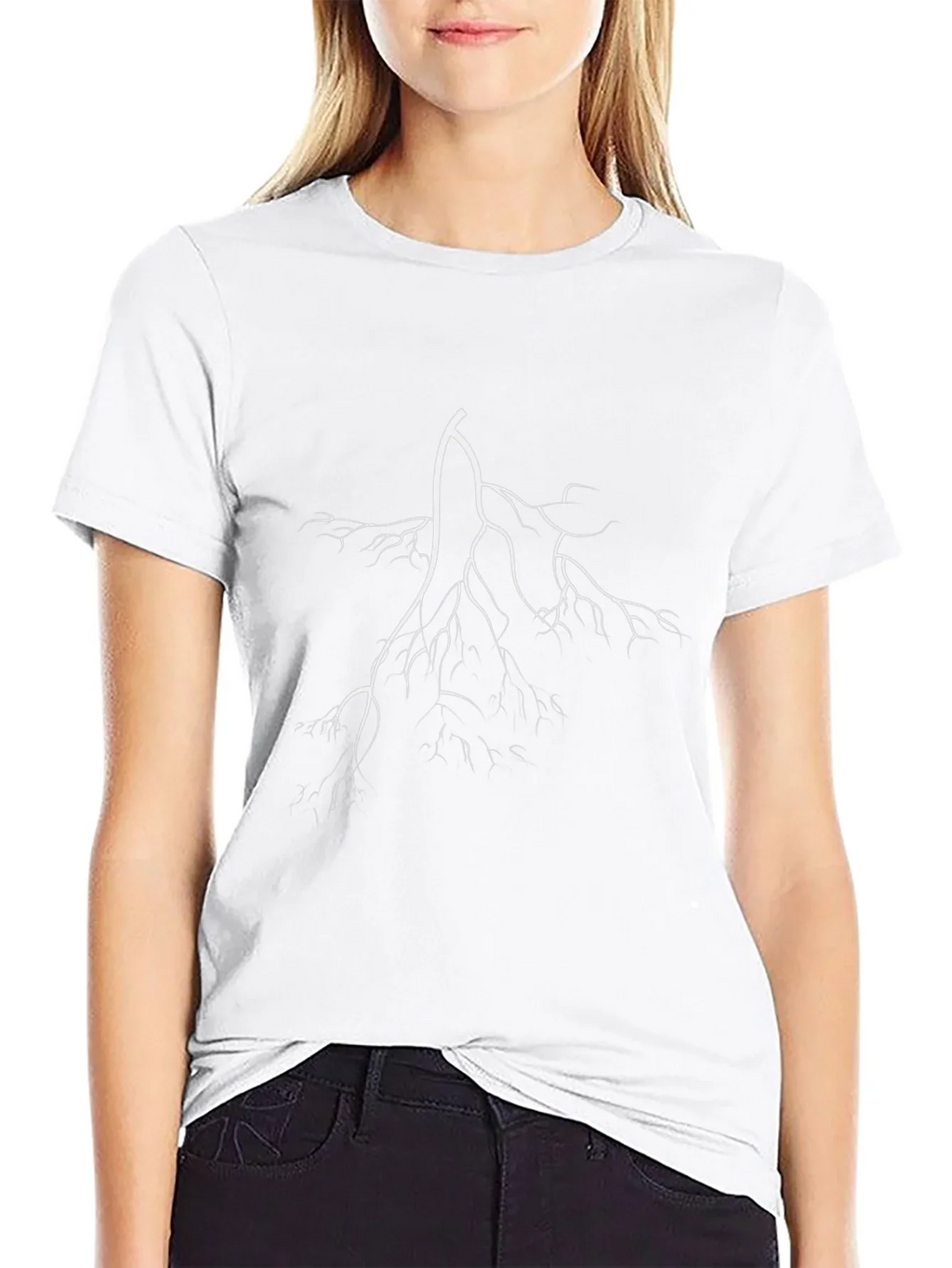 Black T-Shirt with White Lightning Bolt Graphic